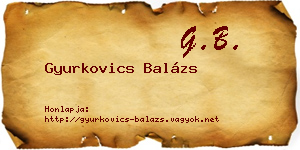 Gyurkovics Balázs névjegykártya